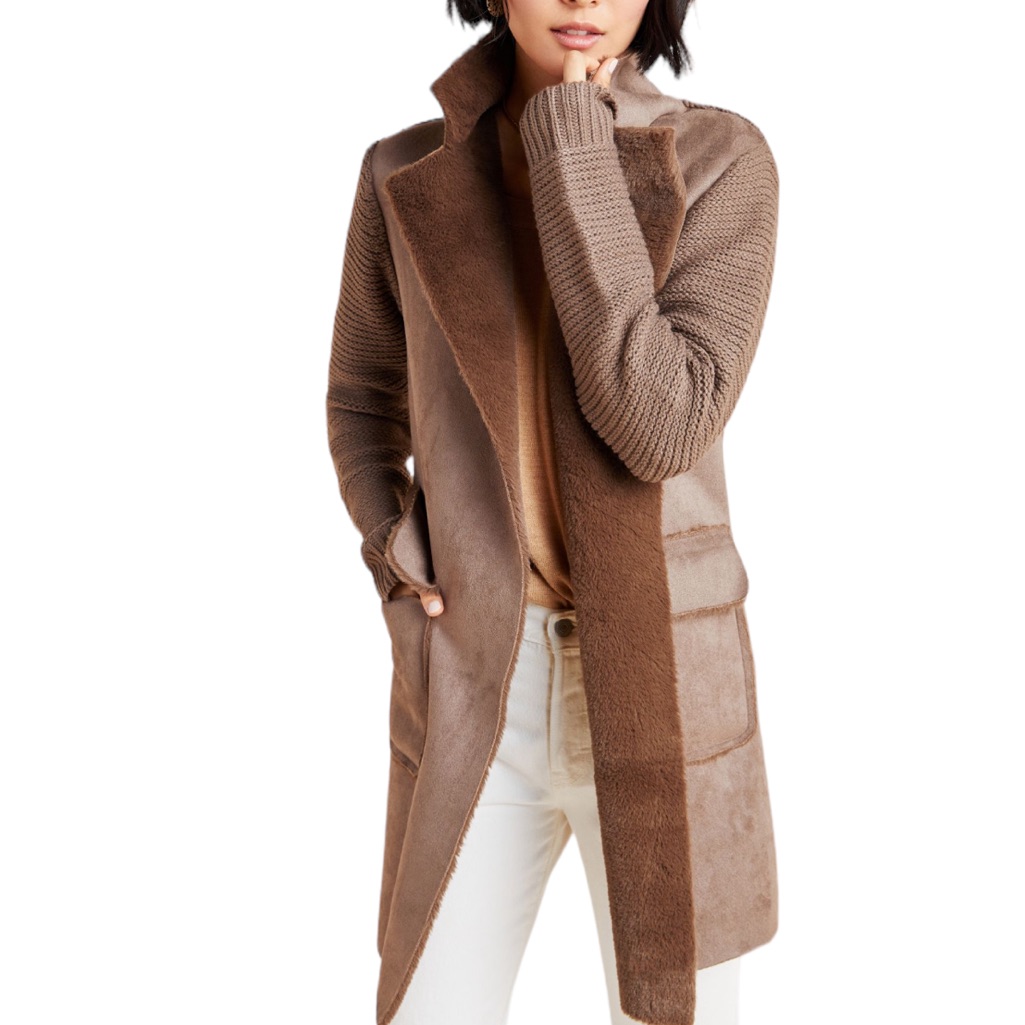 Anthropologie Piper Sweater Coat Duster Size Xl In Brown